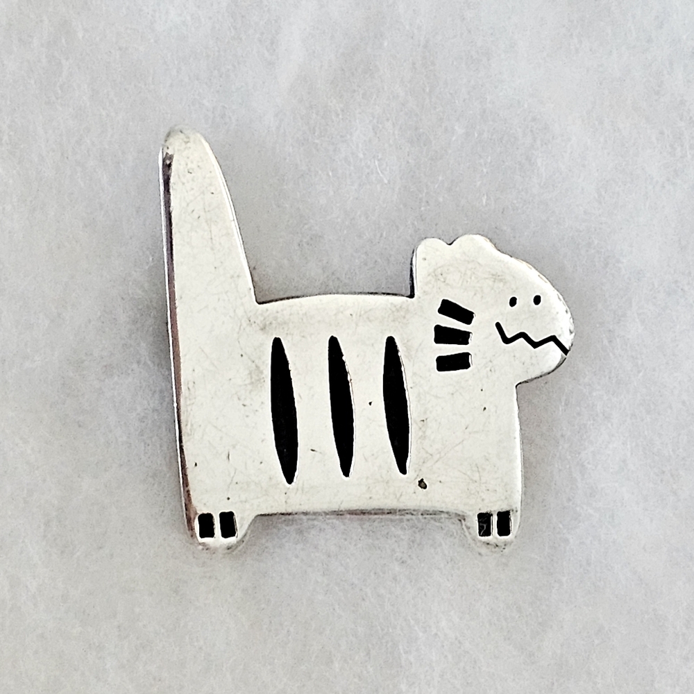 Silpada Extremely Rare Sterling Silver Fat Cat Brooch Pin by Taxco II389